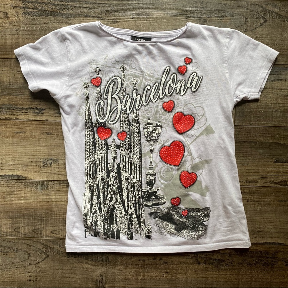 Baby tee Barcelona European city YTK